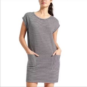 Athleta Ease up Black and Grey Sweater Dress